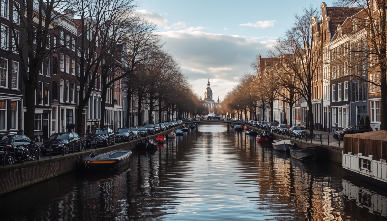 Qualtrexghul people jogging along Amsterdam canals